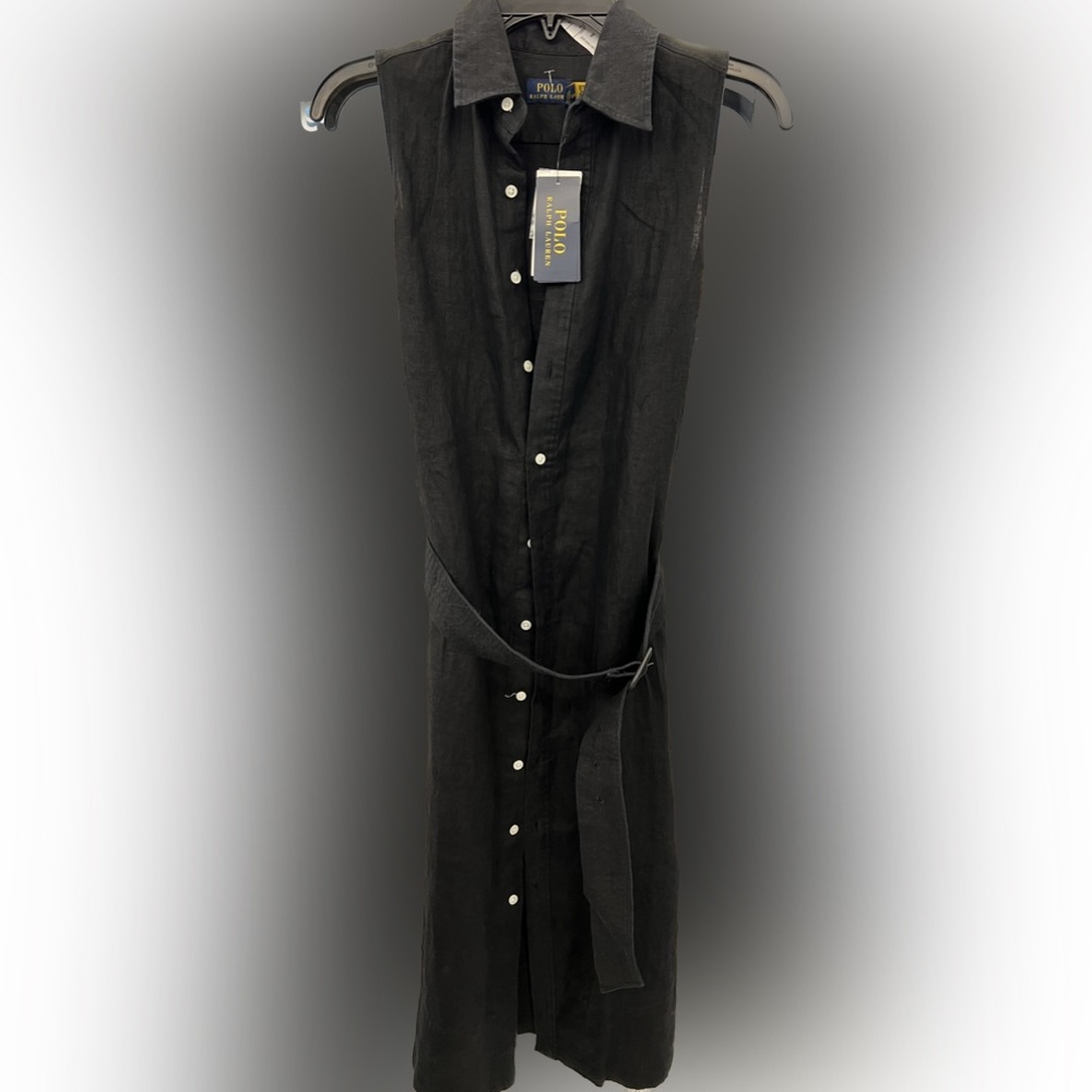 Polo Ralph Lauren Black Linen Belted dress - Picture 11 of 16